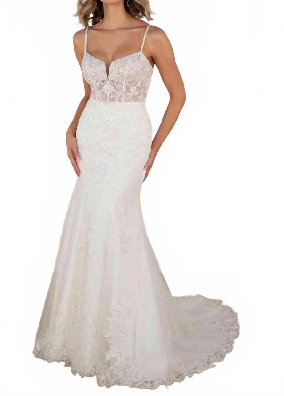 NEW STELLA YORK lace wedding dress in ivory ivory porcelain